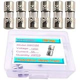 20PCS Mini Fuse 3.6x10 mm 5 A 5 amp 125 V 125 Volt 0.14x0.39 Inch F5AL Fast Blow...