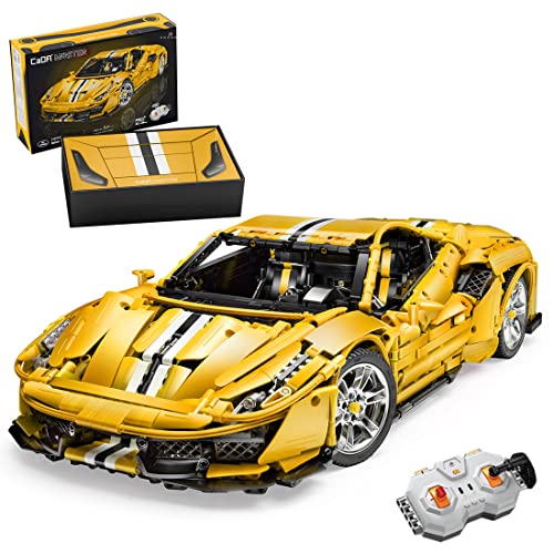 Mocdiy Technik Bausteine Auto für Ferrari 488 Pista, CADA Master C61042w, 1: 8 2.4Ghz RC Italian Super Car mit Motor…