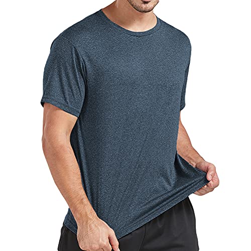 5 Pack Men's Dry Fit T Shirts Athletic Running Gym Workout Short Sleeve Tee Shirts for Men (US, Alpha, Large, Regular, Regular, Set 1)