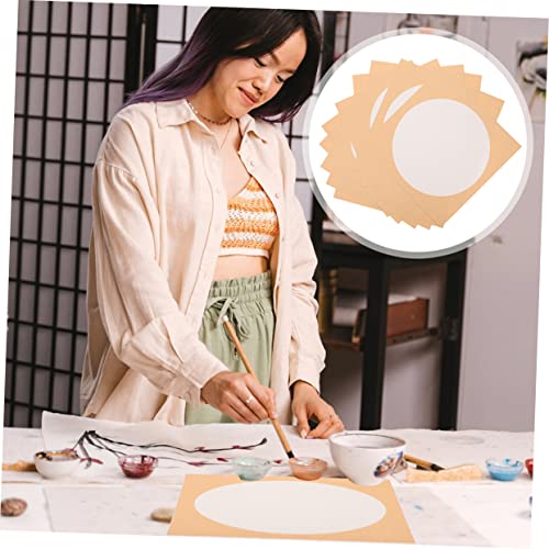 DIYEAH 20 Unidades Papel De Arroz Escrevendo Papéis Sumi Papel De Caligrafia Redondo Papéis Xuan Red