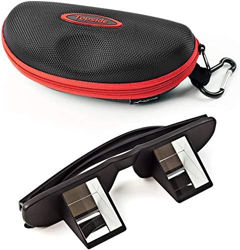 TOPSIDE Belay Glasses for Rock Climbing, High Transparency 90° Prisms, Shockproof Case, Neck Strap.