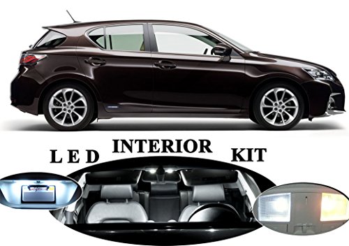 Led Light For Lexus Ct-200H Xenon White Led Package Upgrade - Interior + License Plate/Tag + Vanity/Sun Visor + Reverse/Backup (13 Pieces) #TOP2