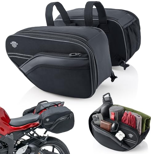 Nomad Motorcycle Saddlebags 24–30L Expandable – Waterproof,