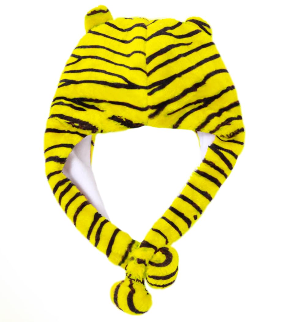 Naichuo Plush Animal Hat with Ear Flaps, Cozy Novelty Party Cap for for Kids Teens Adults Halloween Christmas(Brown Tiger) - Image 3