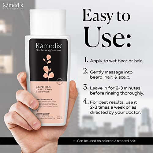 Kamedis Otc Beard Wash: Men’s Dandruff-Free, Flake-Free Ultimate Beard Wash, Alleviates Flakes, Redness, Itching, Irritation, Pyrithione Zinc, 6.7 Oz #TOP1