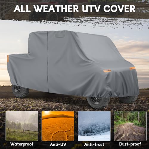 Image of Waterproof UTV Cover Compatible with Yamaha Viking 6 Seats | 6 Layers Outdoor Cover with Cotton Liner, Air Vents, Door Zipper and Windproof Buckles for Rain Snow Dust Protection