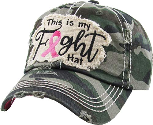 Image of Pink Ribbon Breast Cancer Awareness Fight Hope Vintage Baseball Cap Hat Women Cotton Adjustable