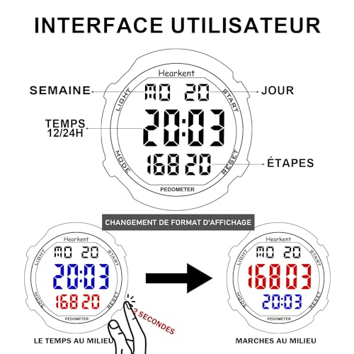 Montre podomètre pour personnes âgées sans Bluetooth à offrir - 6