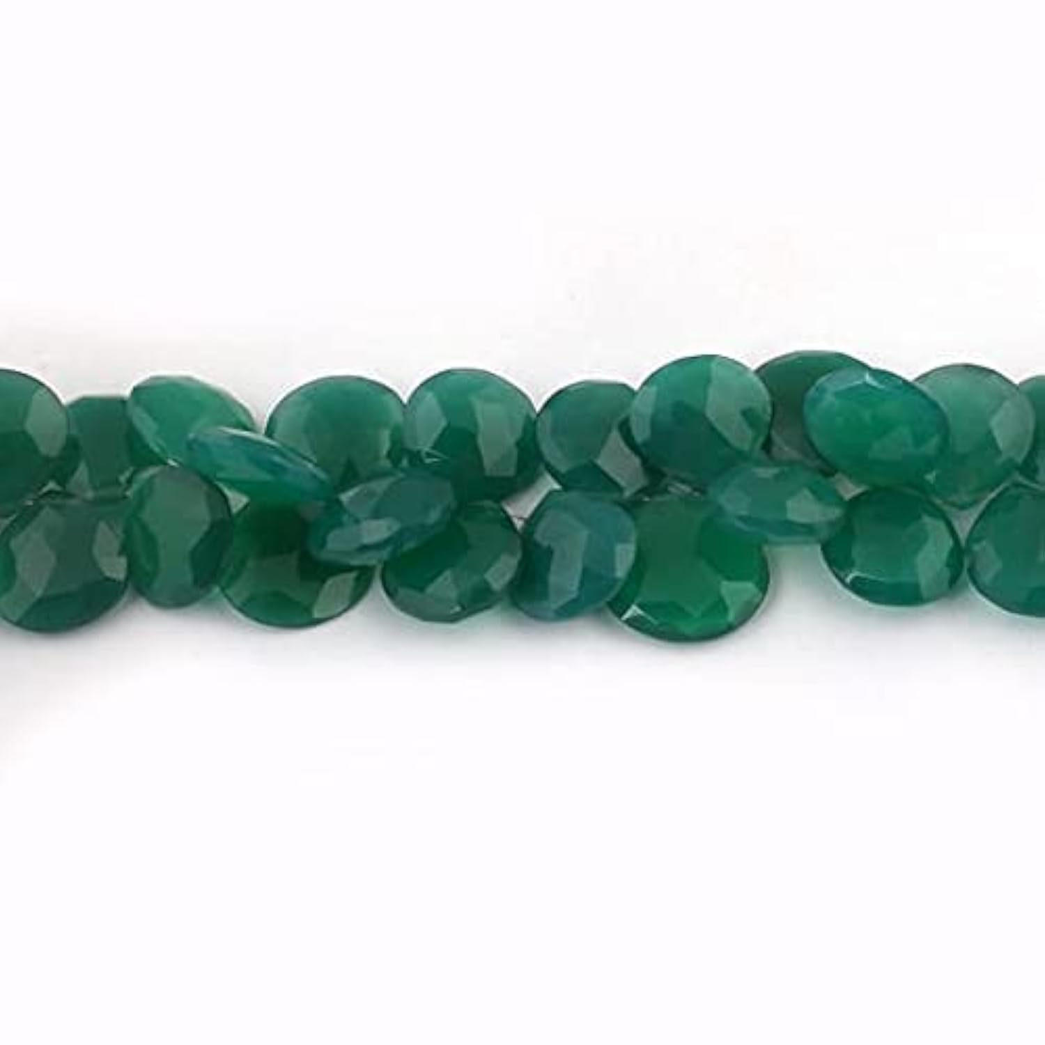 Chalcédonie verte naturelle perles cœurs briolettes création bijoux DIY