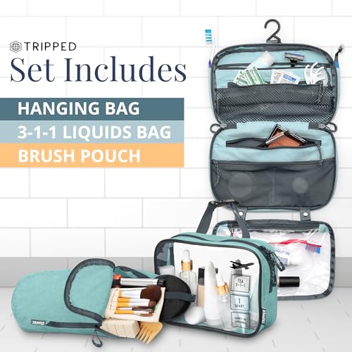 Toiletry-Bag-Kit-Set-Hanging-Travel-Toiletry-Bag-311-TSA-Cosmetic-Liquid-Bag-Ultralight-Accessory-Organizer-Pouch-Dusty-Teal