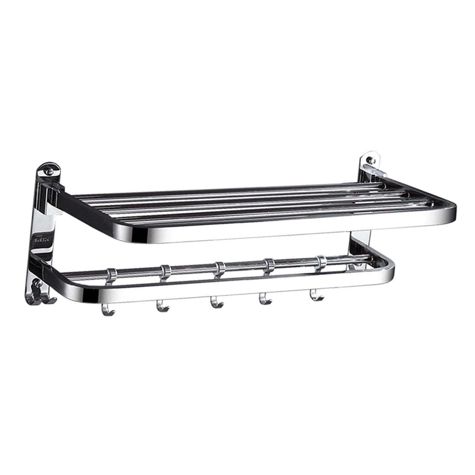 Étagère à serviettes pliable pour équiper la salle de bain d'un studio ou d'un hôtel