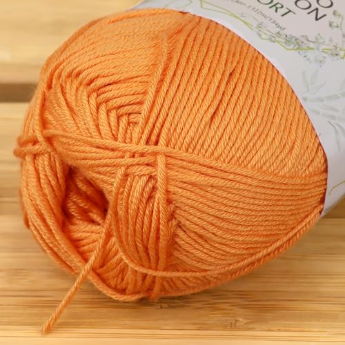 Image of JubileeYarn Bamboo Cotton Sport Yarn - 50g /Skein - Fresh Nectarine - 8 Skeins