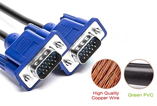 Beelion 15Pin 5Ft Gold Plated Db15 Vga Male To Male Monitor Cable Vga To Vga,Hd| Blue| 1.5 Meters #TOP2