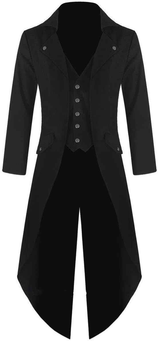 Men's Cotton Twill Steampunk Tailcoat Jacket Goth Victorian Coat/Trench