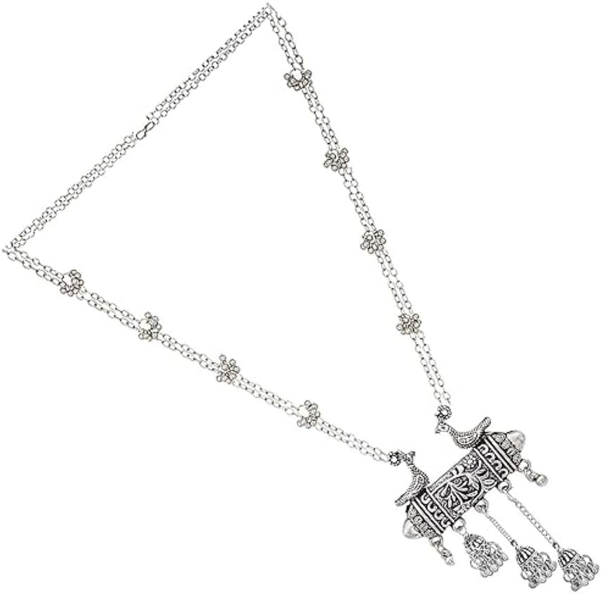 Indian Silver Oxidized Ethnic Fashion Handmade Statement Kutchi Afghani Tribal Tassel Long Necklace - Image 6