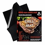 KVD Good Luck Grill Mat-BBQ Grill Mat-Grilling Mat Set of 2 BBQ Grill Mat Heavy Duty Non Stick Reusable-Grilling Mats-16 x 13 Inch-Fat Free Cooking- Open The Way to Healthy Food
