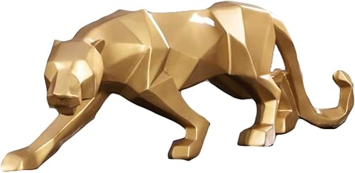Miniatura 8 de Abstracto Estatuas De Leopardo Panther Escultura Mano Anhelada Animal Resina Decoración Moderno Para El Hogar Grande Blanco