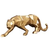 FJWYSANGU Abstract Leopard Statues Panther Sculpture Hand Craved Animal Resin Modern Home Decoration Small Gold