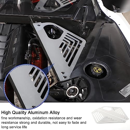 Image of Daeiclru Engine Bay Panel Cover Compatible with Chevrolet Corvette C8 2020-2023, Aluminium Engine Protector Splash Shield, Left Right Engine Case Guards (Silver)