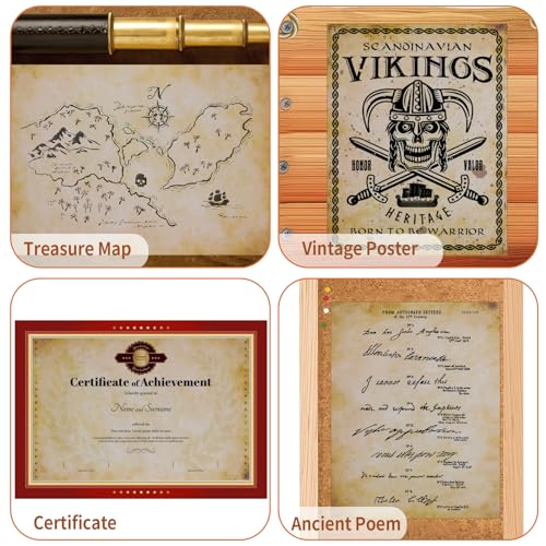 Image of 80 Sheets Vintage Paper, 8.5 inchx11 inch Letter Size Printer Parchment Paper | Antique Stationery for Printing Writing, Double-sided Aged Old Decorative Stationary for Invites Resume Scrapbook Typewriter