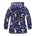 Sowllars Girls Rain Jacket, Windbreaker Kids Raincoat Waterproof Zip Jacket with Fleece Liner… (Navy, 6)