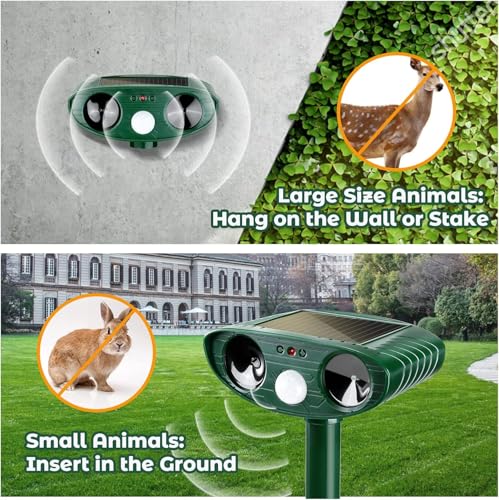 Thoveneth TH-AR-511 4 Pack Ultrasonic Animal Repellent Outdoor Solar Animal Repeller With Motion Sensor Deer Repellent Device Waterproof Cat Deterrent To Repel Squirrel Dog Rabbit Skunk Raccoon thumb #5