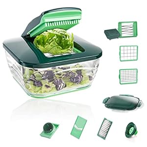 Genius Nicer Dicer Chef (15 parts) | Fruit cutter, vegetable cutter, onion cutter, chopper, vegetable slicer, mandolin