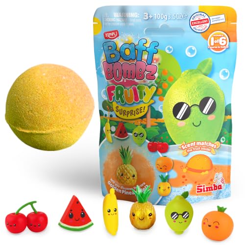 Zimpli Bath Bomb Large Fruity Surprise for Children 6 Surprise Fruit Toys to Collect One for Bath Bomb Collectible Toy Bath Bomb Gift