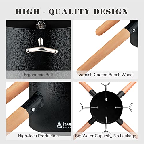 Tree Nest Christmas Tree Stand Base Xmas Modern Tree Metal Holder Stand For 8Ft Real Tree Xmas Tree Decoration（Family,Black） #TOP3