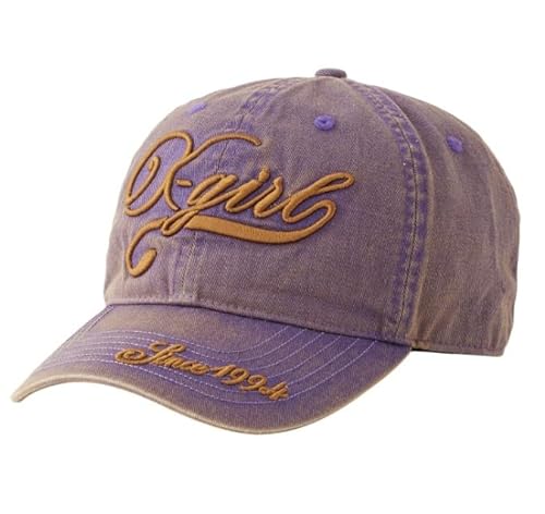[X-girl] エンブロイデリードロゴフーデット6パネルキャップ EMBROIDERED LOGO FADED 6PANEL CAP 105253051006 PURPLE ONE SIZE