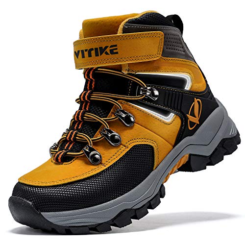 Boys Snow Boots Outdoor Warm Kids Snow Boots Non Slip Snow Boots for Boys Anti Skid Metal Buckle Sole Kids Hiking Boots Easy To Put On Boys Winter Boots Mid Waterproof Kids Winter Boots for Boys