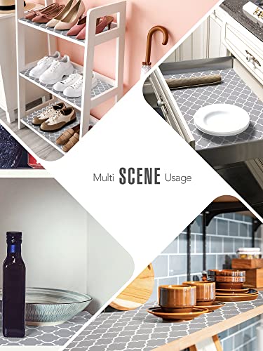 Jersow Shelf Liner For Kitchen Cabinets, 17.5Inch X 30Ft Non Adhesive Kitchen Drawer Liners, Food Grade Eva Cabinet Liners, Washable & Waterproof Kitchen Liners For Cabinets And Drawers(Grey) #TOP1