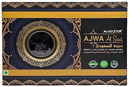 Image of MARKSTOR Fresh Ajwa Al-Saudi Dates (500Gram) With Ajwa Seeds Powder (100Gram)