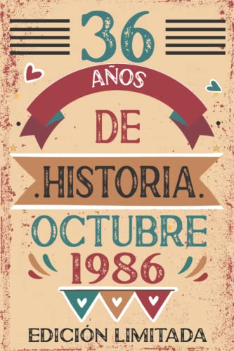 36 Años De Historia Octubre 1986: Libro de visitas, cuaderno, 110 páginas de felicitaciones, idea de regalo, regalo Para la esposa, novia, mujer, La madre