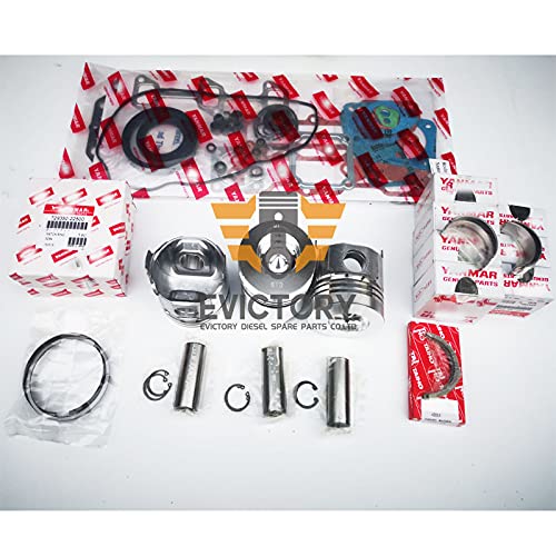 Kit de rénovation Yanmar 3TTN84 3D84-3 complet avec pompe à eau pour révision moteur