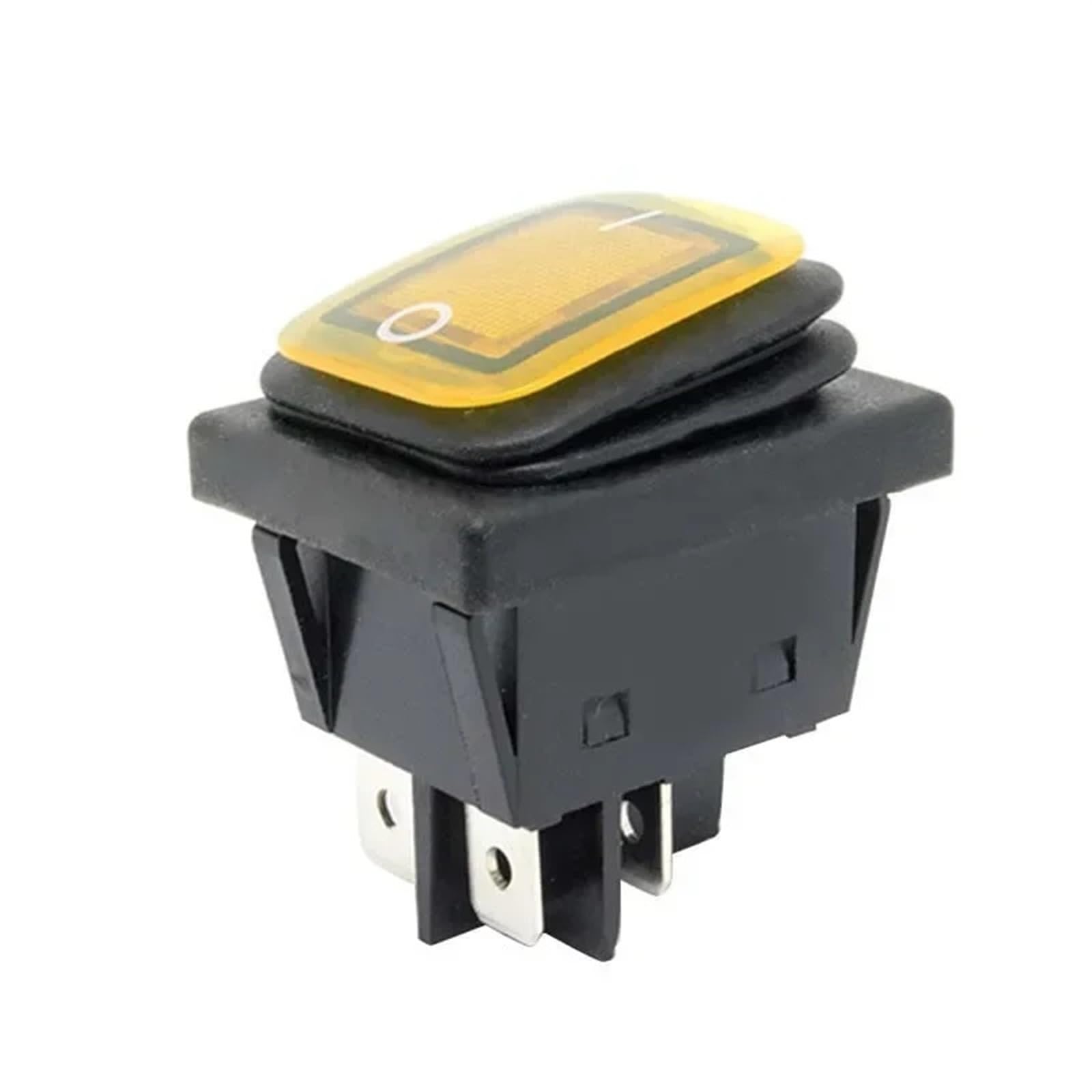 KCD4-201 30 x 22 Heavy Duty 4pin przełącznik kołyskowy 12 V Czerwony zielony LED 220 V oświetlenie podświetlenie 16 A 250 VAC włącznik wyłączony 1 szt. (ON-OFF, czarny bez światła, 220 V)