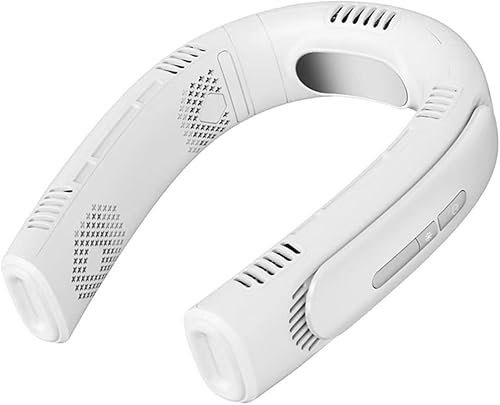 Ventilador de cuello portátil de aire acondicionado de cuello, 10000 mAh, vida ultra larga 26 horas, ventilador de cuello de enfriamiento de flujo
