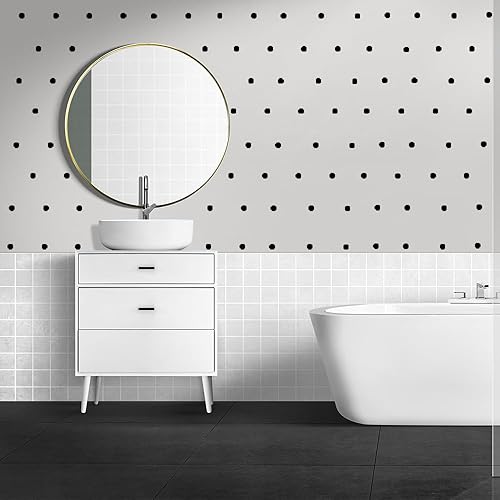 Miniatura 4 de 240 calcomanías de pared extraíbles de lunares negros de 1 pulgada para decoración de habitación de niños (negro, punto de 1 pulgada)