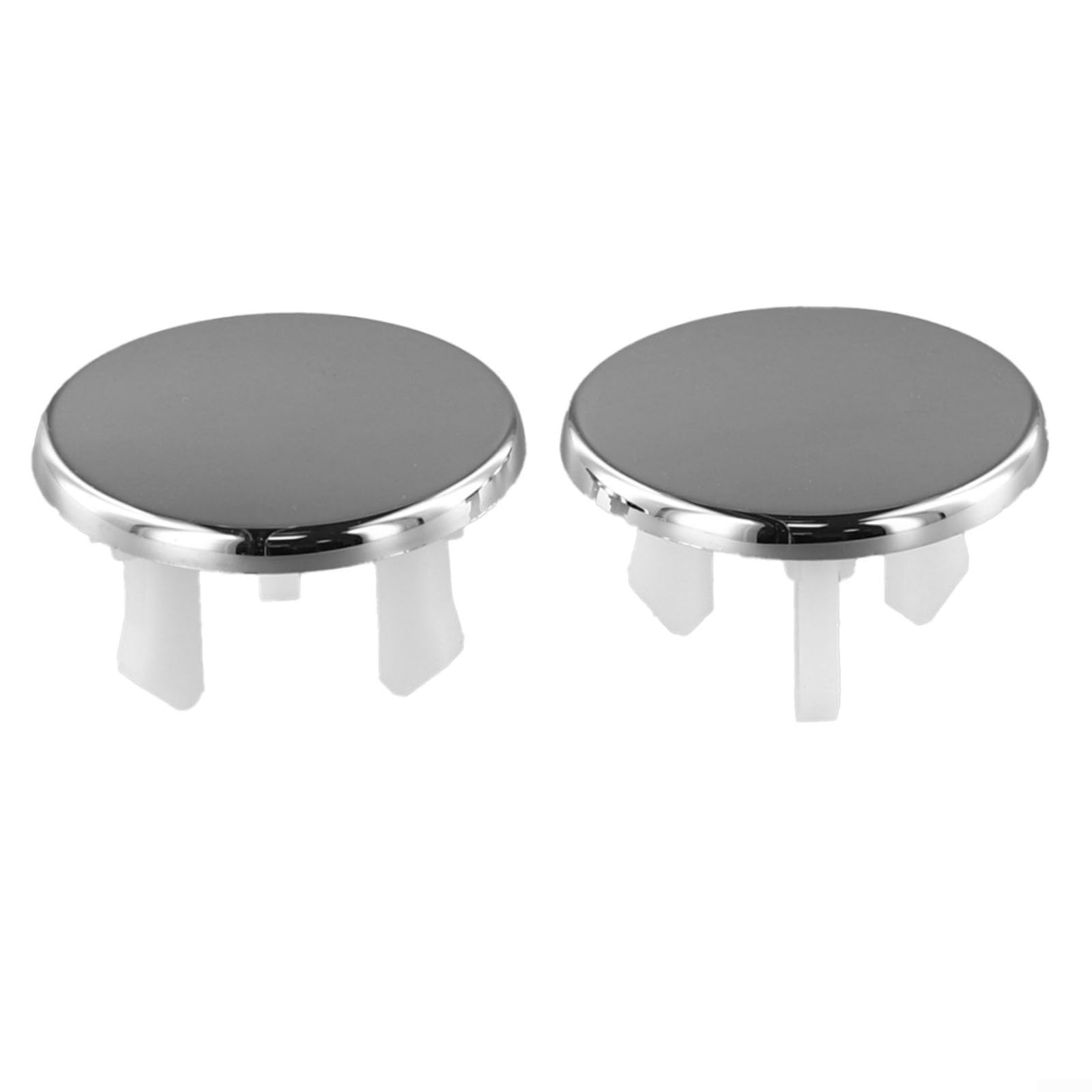 Standard Size Chrome Cover Set for Bathroom Sink Overflow Includes 2 Pieces