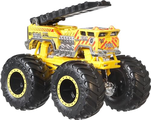 image for Hot Wheels Toy Monster Trucks Set of 4, 4-Pack of 1:64 Scale Alarm Squ