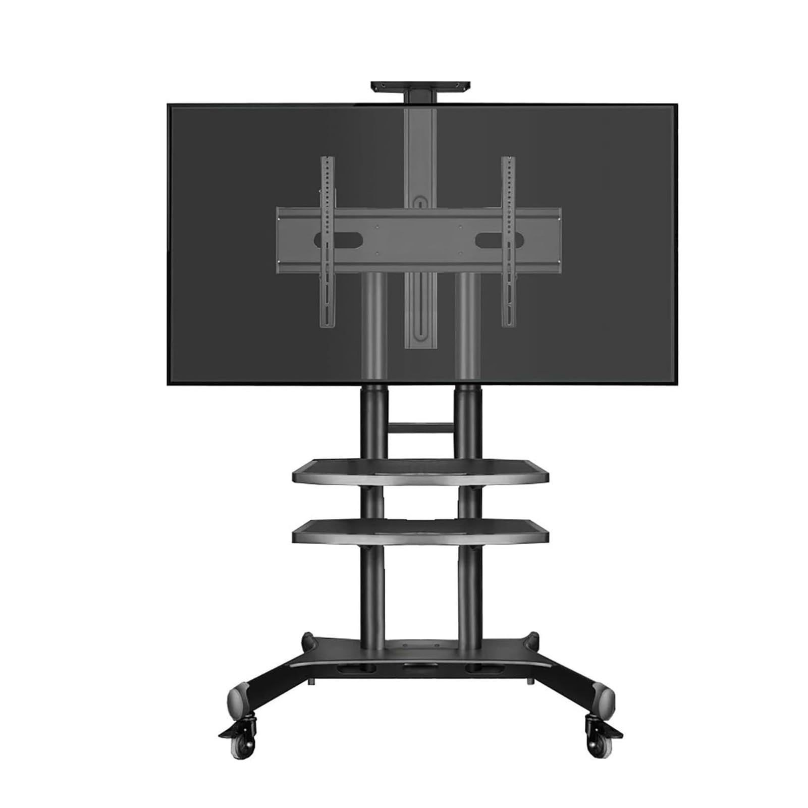 HPTHLY Lcd Tv Frame Floor Stand - Mobile Tv Cart Mount With Wheels, Fits 32 To 75 Inch Led Plasma Flat Screens, With Storage Shelves
