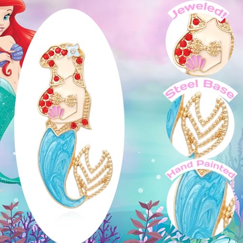 Cute Little Mermaid Silhouette Earrings for Women. Little Mermaid Accessories for Trips4