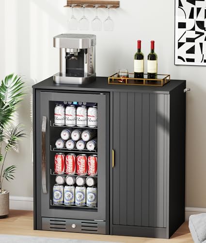 Lamtor Fluted Mini Fridge Cabinet
