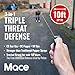 Mace Pepper Spray - Triple Action Pepper Spray Pocket Model, 3-in-1 Formula (OC, Tear Gas, UV Dye), 12g, 10 Feet Range, Flip Top Safety Cap, Self Defense Pepper Spray for Women & Men - Black