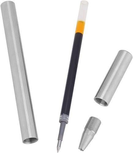 Miniatura 7 de Zerodis Bolígrafo de acero inoxidable, bolígrafos negros a granel de tinta negra con carcasa de bolígrafo, bolígrafo de bolsillo portátil, cómodo
