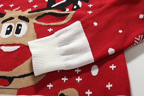 Sslr-Ugly-Christmas-Sweater-For-Mens-Funny Sweater Holiday Reindeer Knitted Pullover Crew Neck (Medium, Red (935-1)) #TOP5