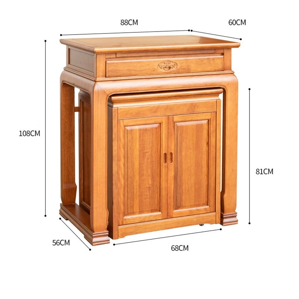 Mobiletto Set tavolo da altare espositore tradizionale in legno(Brass,Piccolo)