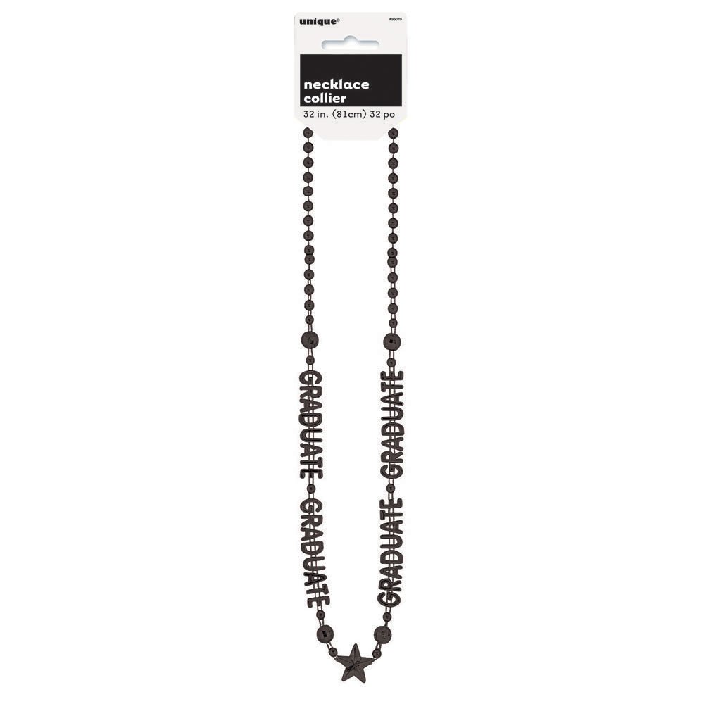 UniqueUnique Graduation Bead Necklace, Black