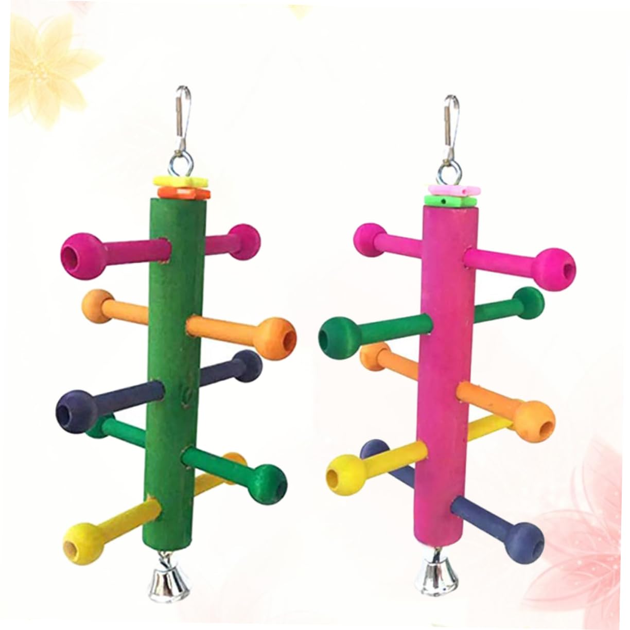 BESPORTBLE 3pezzi Scala Rotante Legno Per Uccelli Gioco Da Arrampicata Per Pappagalli e Altri Uccelli Accessori Per Gabbie Gioco Di Masticazione e Avventura Colori Casual