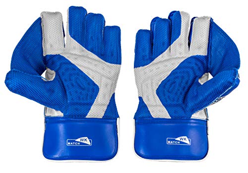 SS Match Cricket Wicket Keeping Gloves & Cotton Inner Gloves - (White Color) \' Adult Size